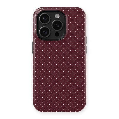 Färgblocks-prickigt telefonskal, retro ins-stil, stötsäkert och heltäckande skal - för iPhone 17/16/15/14/13/12/11 Pro Max/Pro Plus/12 Mini/13 Mini, l - Bourgogne (Multi-size)