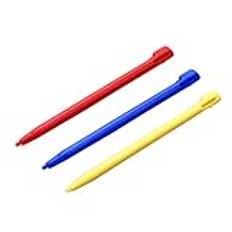 Ny för NDSi Extra Stylus Touch Pen tre färger set ersättning, kompatibel med Nintendo DS-konsol, röd/blå/gul plast pekskärm penna reservdelar tillbehör