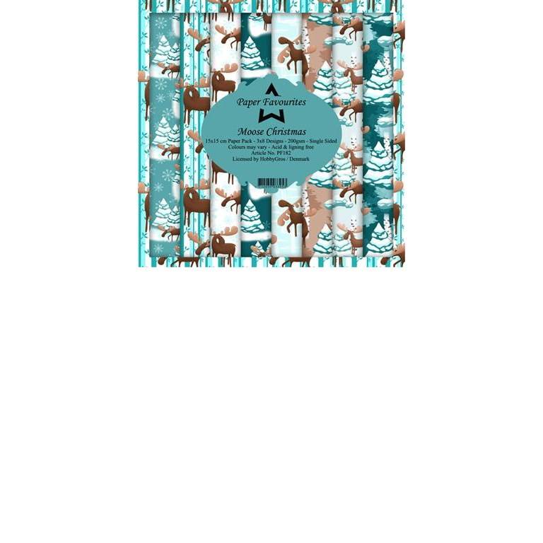 Scrapbookingpapper - 15x15cm - Moose Christmas