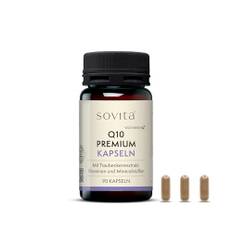 sovita Q10 Premium Kapseln | Coenzym Q10 60 mg | Traubenkernextrakt mit 95% OPC | Vitamin C, E, B-Komplex, D3 & Selen | Zellschutz & Energie | vegan | 1 Kapsel täglich | 90 Kapseln