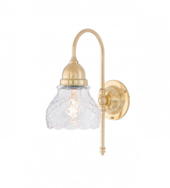 Karlskrona Lampfabrik Ahlström vägglampa IP21, Mässing