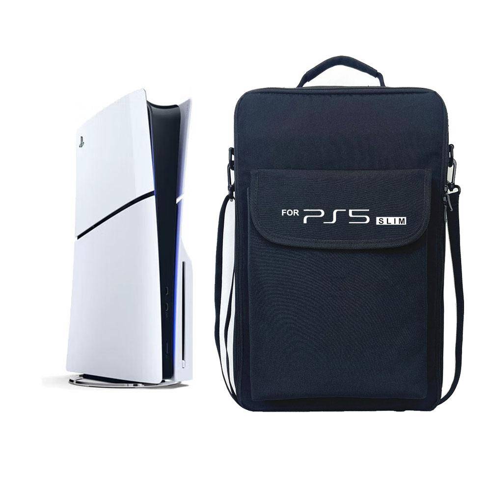 Ny PS5 Slim Bärväska Portabel Förvaring Axelväska Skyddande Fodral Ryggsäck för Playstation 5 Slim Speltillbehör black