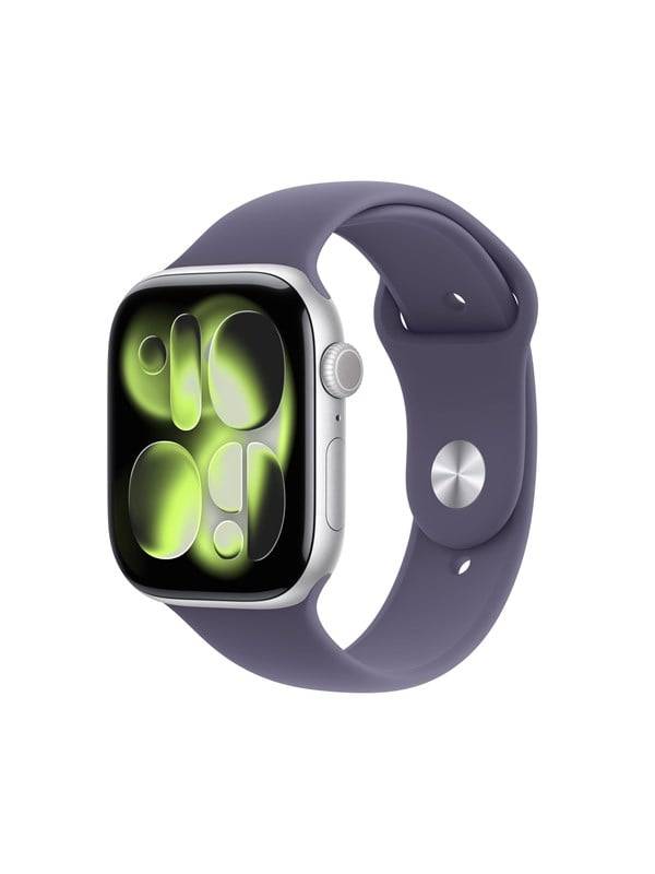 Apple Watch Series 11 GPS 46mm Silver Aluminium Case with Purple Fog Sport Band - M/L