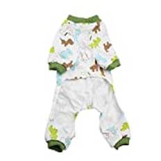 Puppy Cartoon Pyjamas Cat Jumpsuit Small Pet Cotton Clothes Soft Home Costume (M)