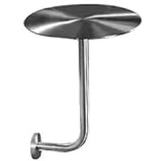 ”L“ Typ Pub Bar Bistrobord Väggmonterat cirkulärt cocktailbord Rostfritt stål Silverfärg, Lämplig for kök, vardagsrum, restaurang (Size : 40cm(15.7"))