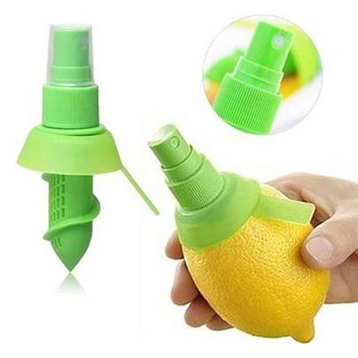 1st, Mini fruktjuicer spruta, manuell frukt juicer med spruta, grön plast citron juicer, manuell apelsin juicer, apelsin spruta, kreativ citron juicer (En-Storlek)