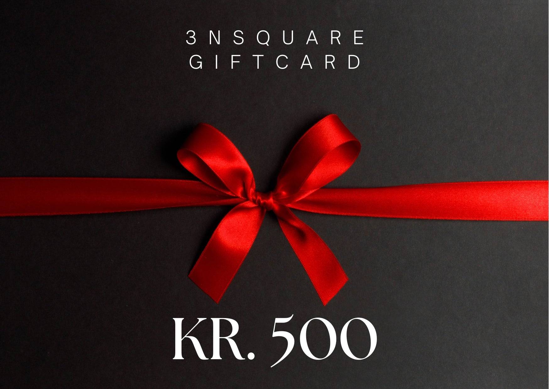 3N Square Gift Cards - kr 500.00