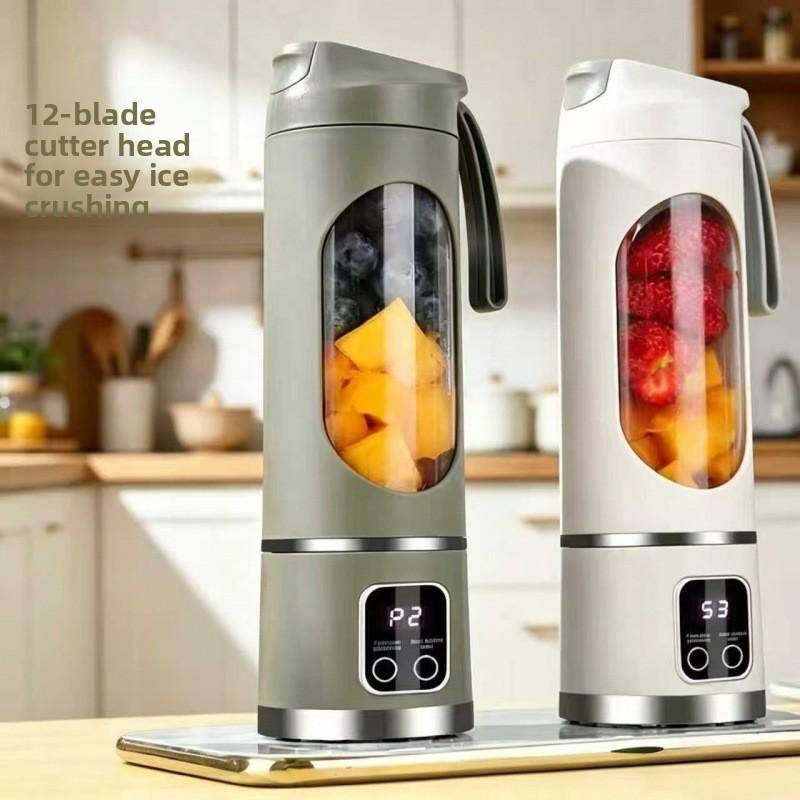 Liten juicemaskin för hemmabruk - Bärbar helautomatisk cellbrytande juicepress för att pressa juice, laddning och trådlös drift violett