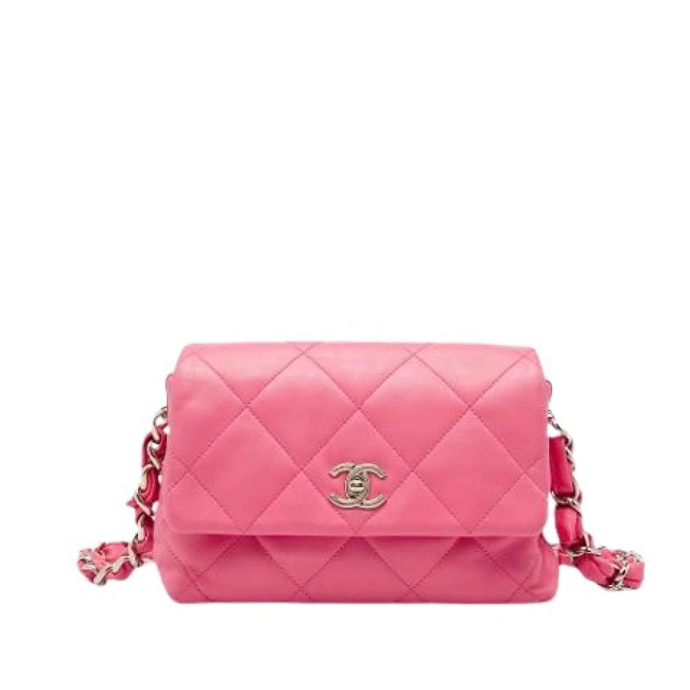 Chanel Vintage Pre-owned Vintage Quilted Shoulder Bag - Vintage - Dame - Lyserød - ONE SIZE - Uld