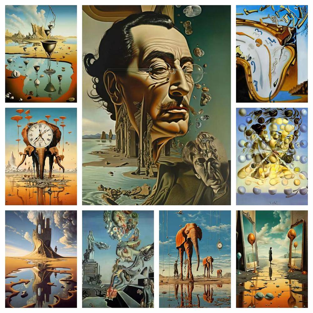 Surrealism Berömt Konstverk Av Salvador Dali 5D DIY Konst Diamantmålning Korsstygn Mönster Bilder Mosaik Broderi Heminredning