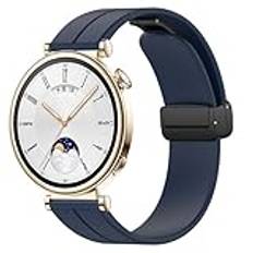 SMYAOSI Band för Huawei GT4 41 mm/Huawei Fit, 18 mm mjukt silikonersättningsband för Garmin Vivomove 3S/Move 3S/Active S/Venu 2S/Move 3S-rem för män och kvinnor, Blå, Mjuk, vintage, Huawei Watch GT4