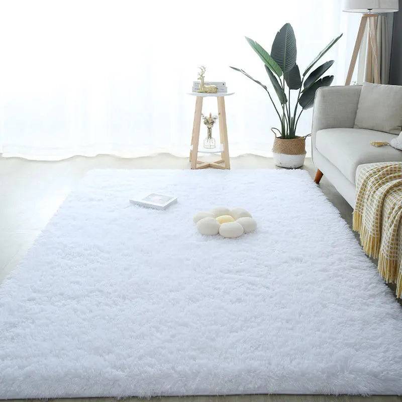 Modern Living Room Large Carpet Long Hair Children's room Carpets Bedroom Furry Decoration Rug - 2042-Pure White / 100x160cm 39x63inch