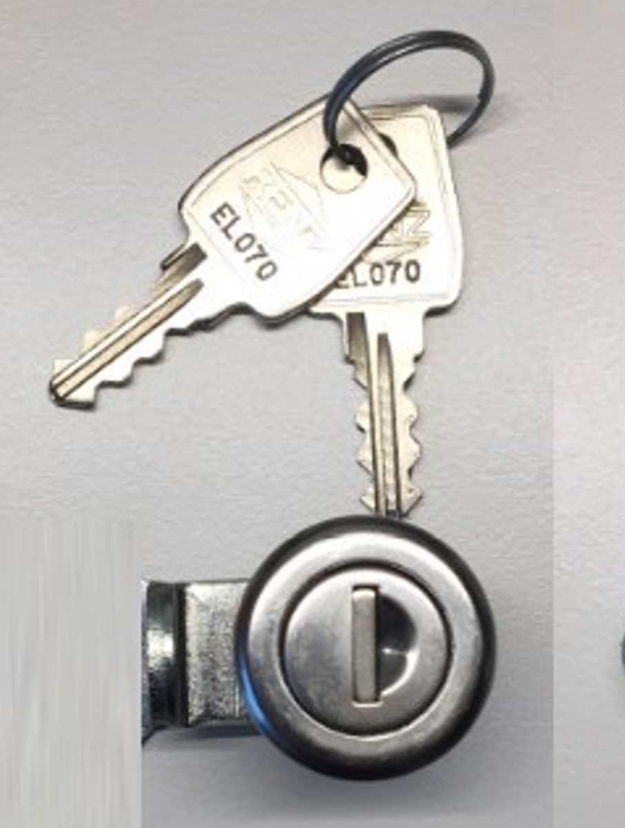Cylinderlås till gamla Renz fastighetsboxar - Lås 97-9-95062 - Silver