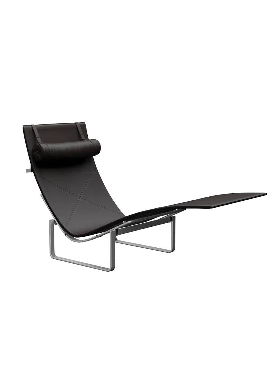 PK24 Loungestol af Poul Kjærholm Aura læder / Sort-brun - Jacobsen Plus