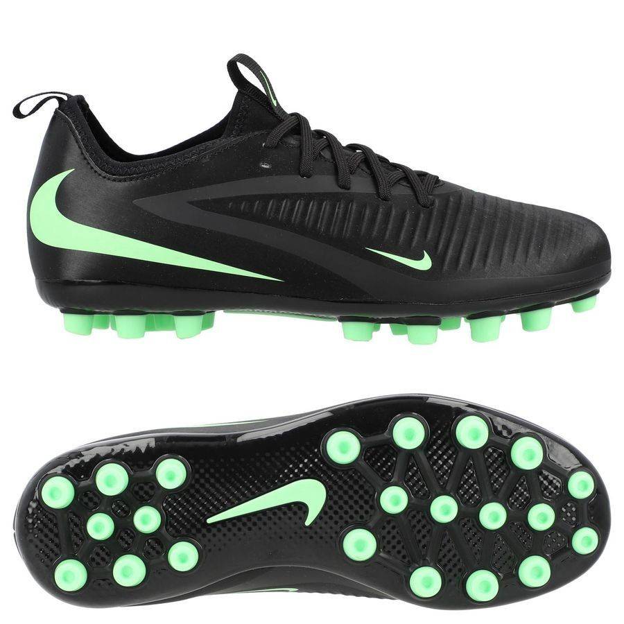 Nike Phantom 6 Academy Low Cut AG Shadow - Sort/Grøn Børn - Kunstgræs (AG).