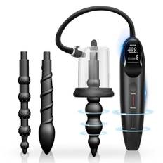QgLust Elektrisches Analplug Analpumpe Sexspielzeug für Männer Analplug aus Silikon Vakuum Pumpe Spiral Ass Plug Prostata-Stimulation Anal Plug Für Frauen(3-teiliges Set (verlängerter Analplug))