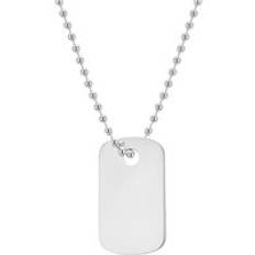 Argento Silver Mens Tag Necklace - 70cm