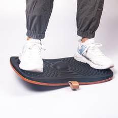 Stående skrivbordsmatta Anti-trötthet trä Wobble Balance Board Ergonomisk design för hemmakontoret gym svart