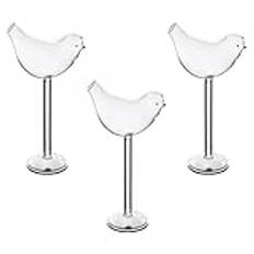 CLISPEED 3St Cocktail Glass Bird Glass Clear Vinglas Glasögon Bird Shaped Cocktail Ving Glas Coupe Goblet Cups Beverage Glass Glassware För Party Bar Club Wedding