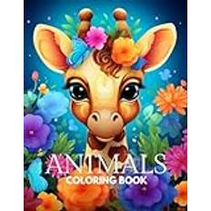 Animals Coloring Book for Women: 50 Safari Jungle Floral Designs for Relaxation Large Print A4 8.5" x 11"