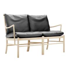 Carl Hansen - OW149-2 - Colonial Sofa, Tvålad Ek, Lädergrupp C Sif - 98 - Sofaer - Ole Wanscher - Sort