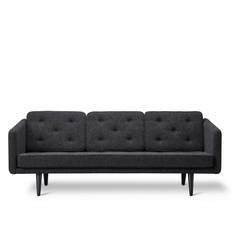 Fredericia Furniture Nr. 1 soffa Svart Ek/Hallingdal 180 2003: 3-Seater