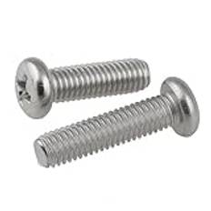 10/20 st Phillips Pan Head Maskinskruvar M3 M4 M5 GB818 Rund Head Cross Bolts 201 Rostfritt stål Längd 6/10/12/16/20/25mm(M3x6(20pcs))