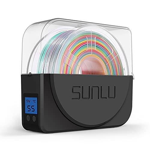 SUNLU filamenttork, 3D-filament torrbox, minskar fukt för 3D-skrivarfilament, kompatibel med nylon PA ABS PETG PLA-filament 1,75/2,85/3,00 mm, förvaringsbox, FilaDryer S1, svart