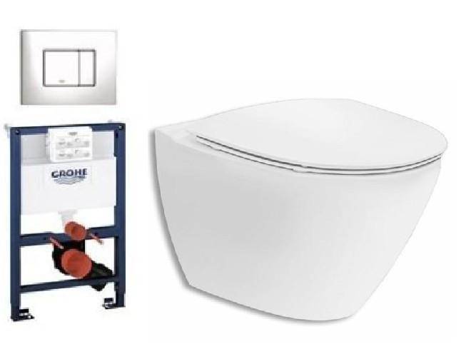 Ifö Spira Art toiletpakke inkl. sæde m/soft-close, lav cisterne og krom betjening