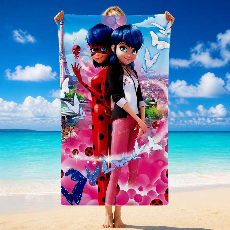 Miraculous Ladybug Snabbtorkande Mikrofiber Strandhandduk Mjuk Absorberande Sandavvisande Handduk För Strand Pool Resor Sommar