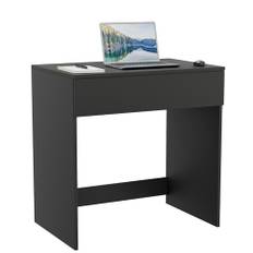 ComfortCove Svart Skrivbord med Låda, Litet Hemmakontorsskrivbord för Laptop, Funktionell Arbetsyta för Hem eller Kontor, Enkel Platsbesparande Bord för Studier, Arbete eller Gaming, 75 cm