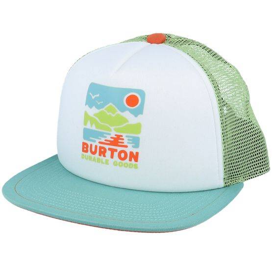 Burton - Vit trucker Keps - Kids Trkr White/Lime Green/Teal Trucker @ Hatstore