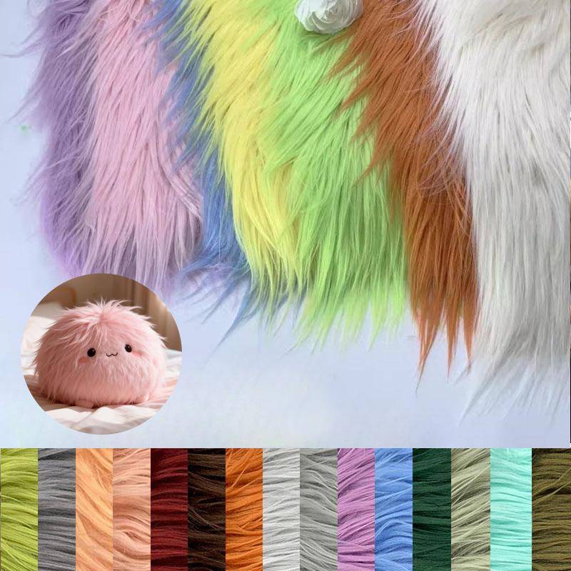 50/100 cm Färgglatt Fuskpäls Tyg Imitation Plyschtyg för Lapptäckning Sömnadsmaterial DIY Dockskägg Hår Stol Dekorativt Överdrag