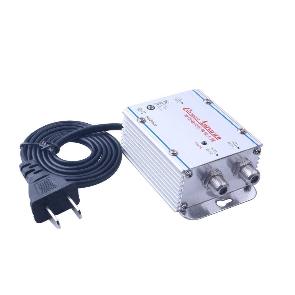 2- vägs catv kabel videobandspelare tv antenn signalförstärkare splitter 220v 45-860 mhz hem tv catv booster