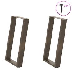 vidaXL Spisebordsben U-formet 2 stk. naturstål 50x(72-73) cm stål