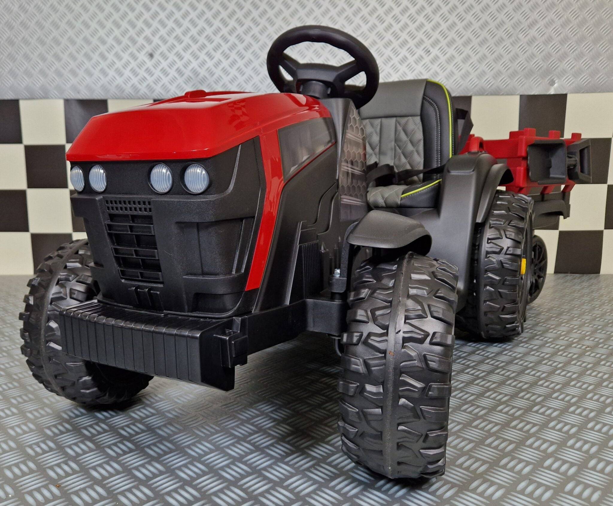 Farmer børnetraktor 12V med fjernbetjening – rød - Red