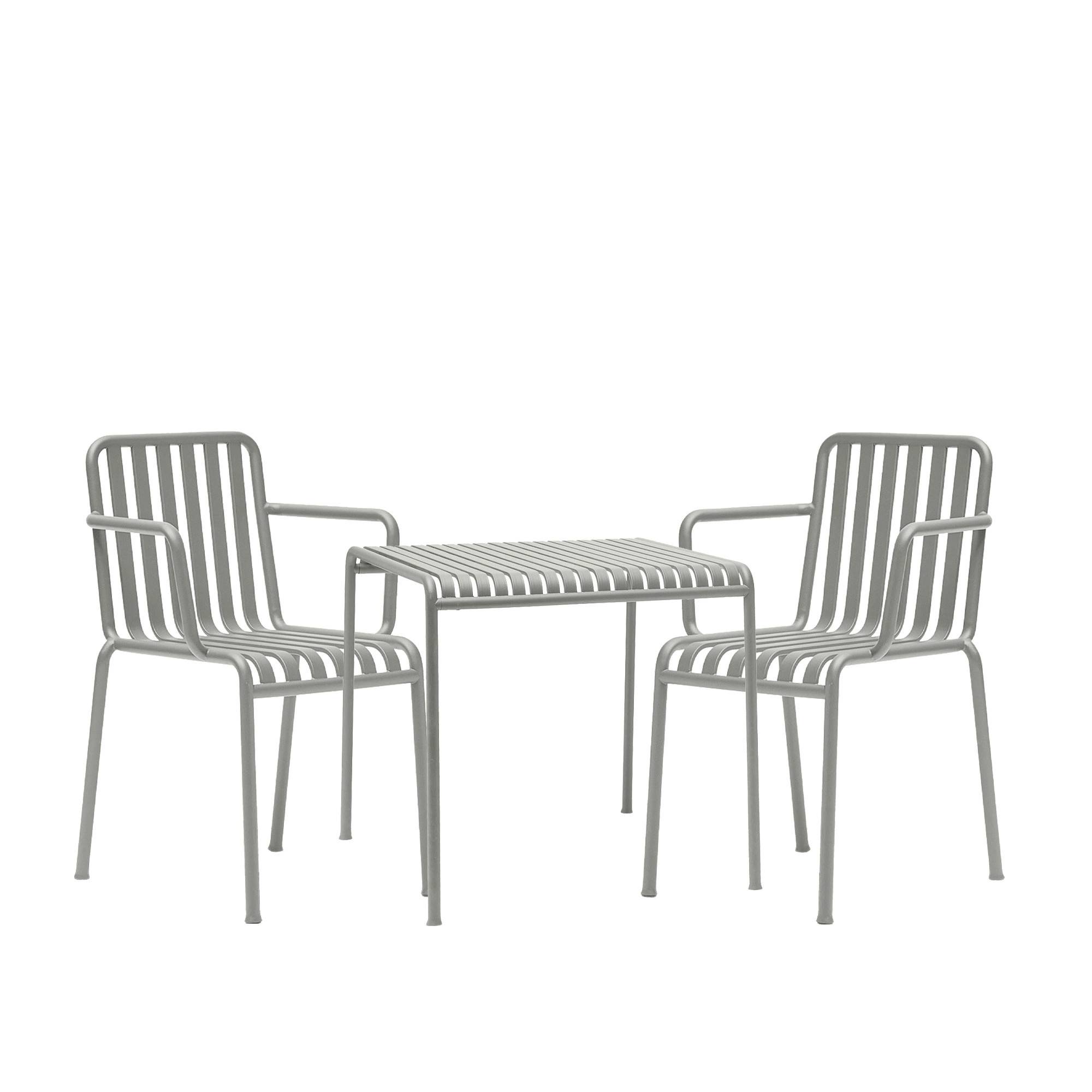 HAY - Palissade spisestuesæt med bord og 2 lænestole sky grey - Havemøbelsæt til spisning - Ronan & Erwan Bouroullec