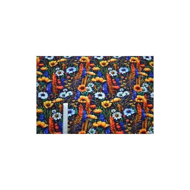 Økotex bambus jersey m/Blomster