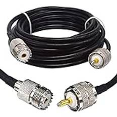 BOOBRIE 5M UHF-kabel RG58/U koaxialkabeladapter PL259 SO239 koaxialkabel UHF hane till UHF hona CB-förlängningskabel lågförlustkabel för CB-skinkaradio/antenn/sändning