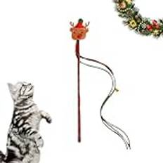 Kattsnöreleksaker för innekatter, Cat Teaser Wand | Christmas Cat Toy Creative Cat Wand Toy | Multipurpose Cat Toys Stick Cat Teasing Stick för Pet Cats Kattunge