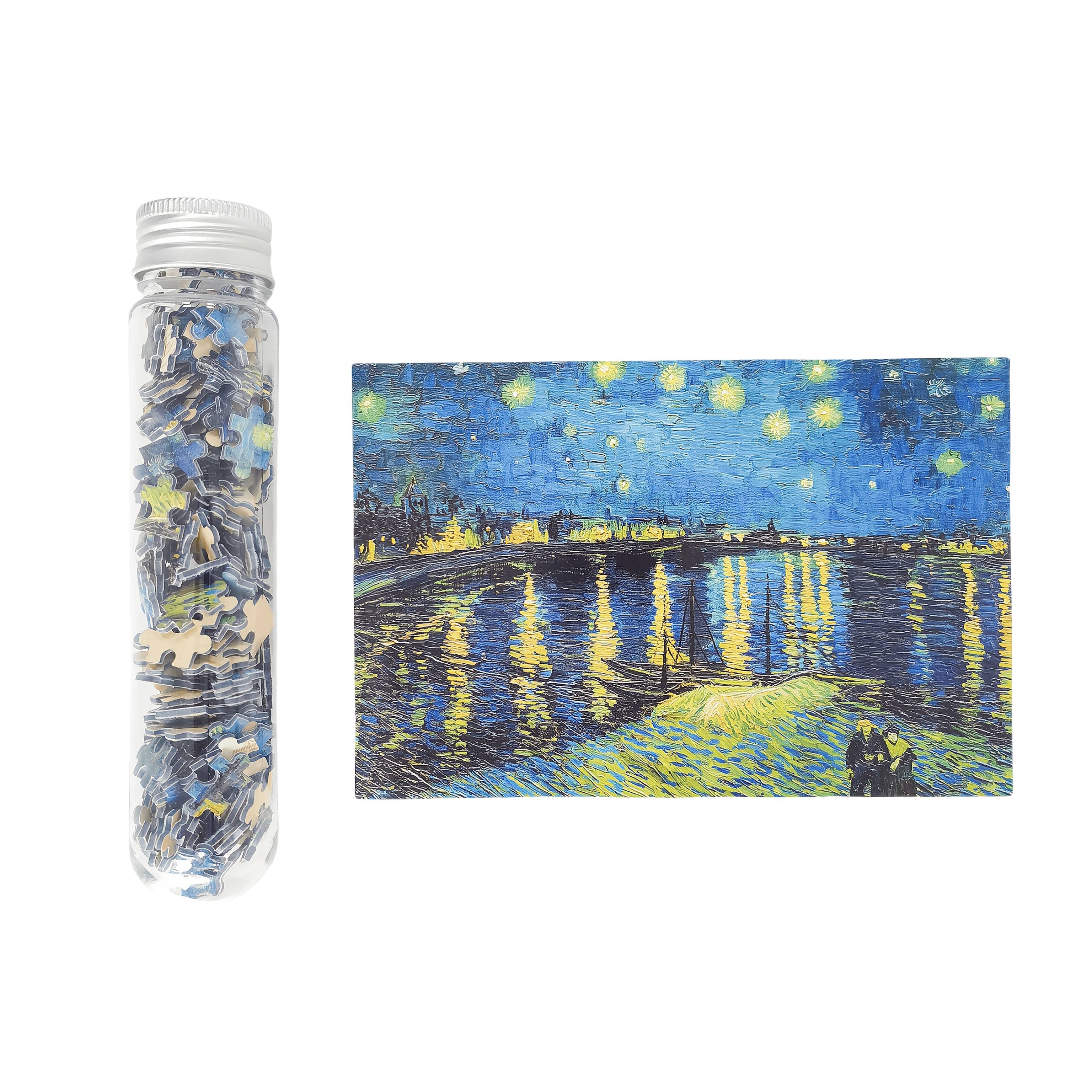 1pc Mini Jigsaw Puzzles 150pcs - Van Gogh(the Starry Night/starry Night Over The /sunflowers//wheat Field ), 15x10cm/4x6in, Premium Art Puzzle Tube, Collectible Gift