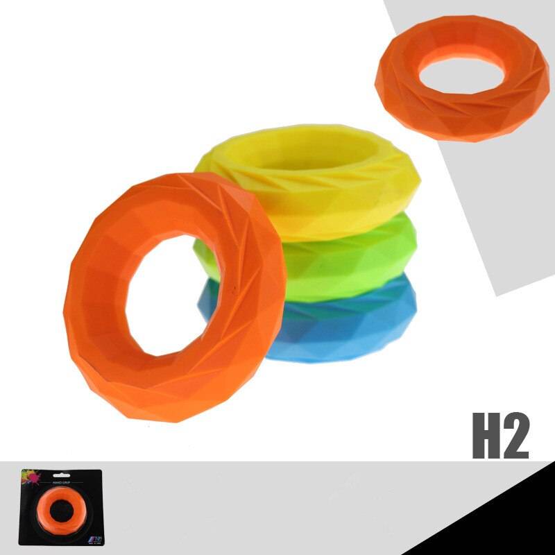 Handgrepp muskelutvecklare kraft handled arm träningsmaskin karpal expander gummi träningsanordning finger gripper ring gym anti stress - H2 gula