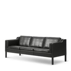 Mogensen 2213 Sofa - Eg Sort Lak / Sort Primo læder