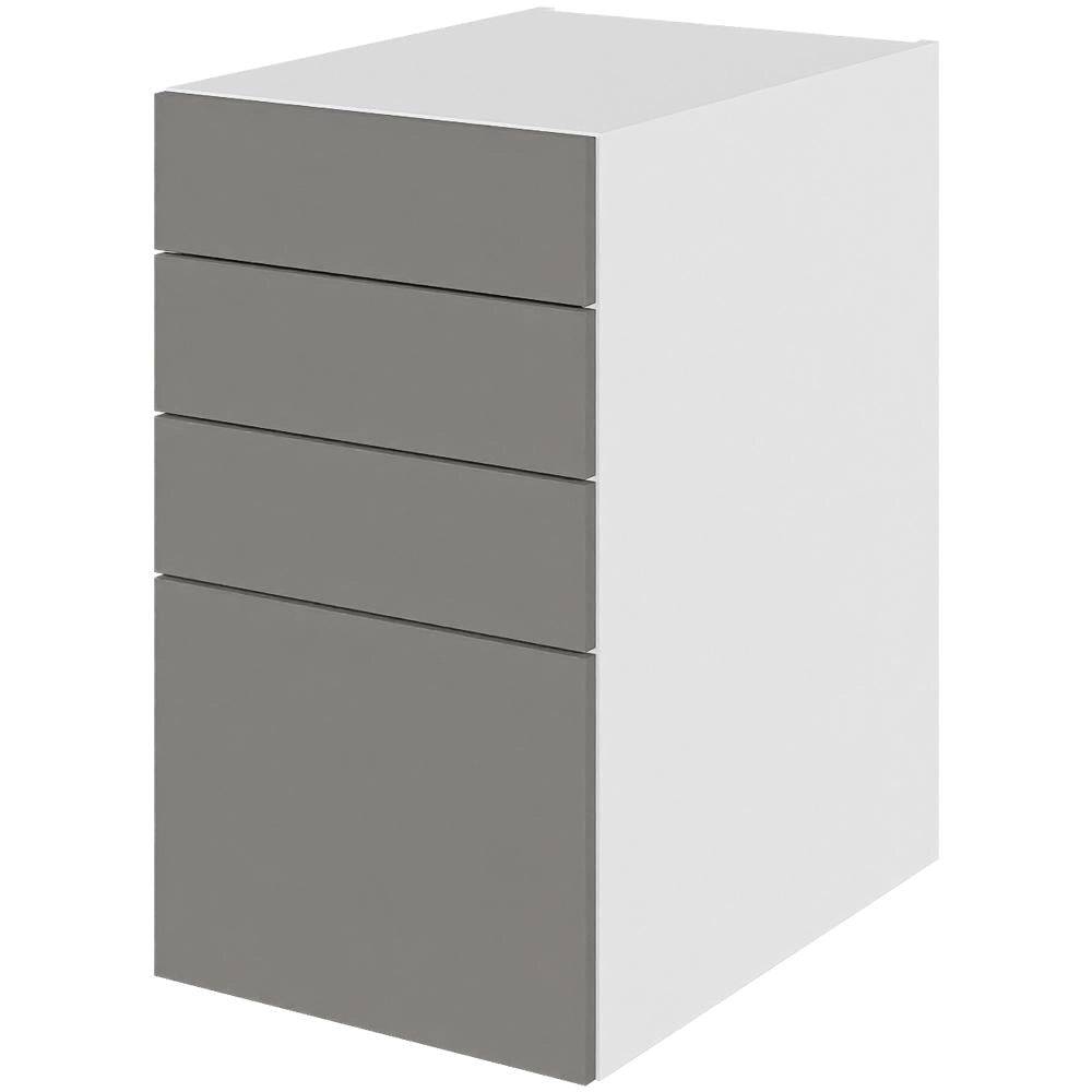 Multi-Living Køkken skuffeskab i Cibo Grigio 128 H: 70,4 cm D: 60,0 cm - 4 skuffer deludtræk/softluk - Bredde: 40 cm.
