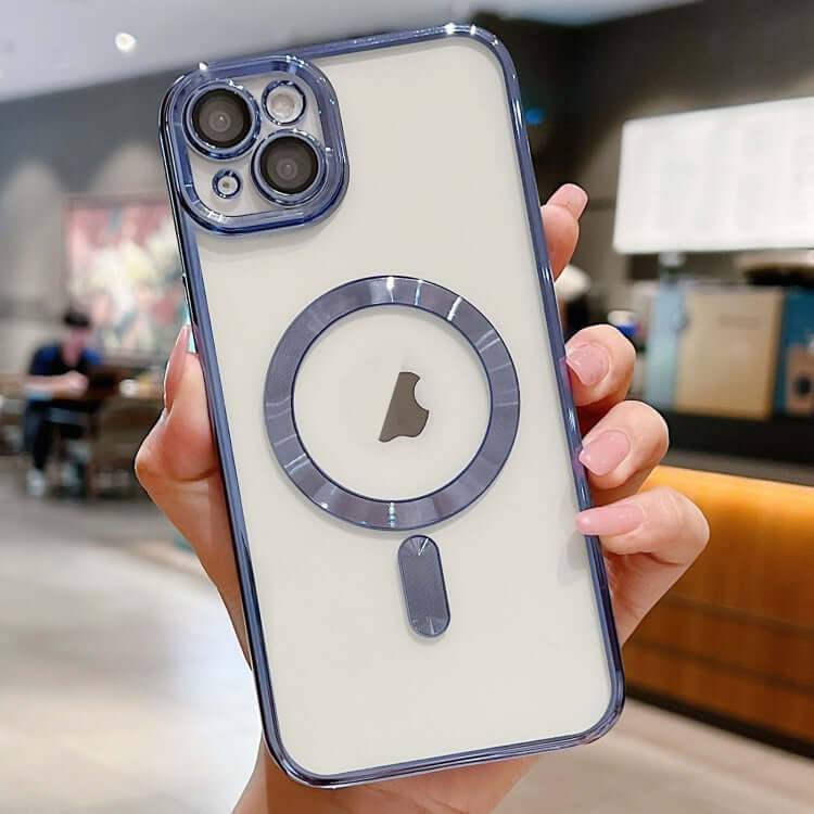 Magnetic Electroplating Case for iPhone 15 - For iPhone 14 / Sierra Blue