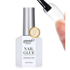 15ml superstarkt nagellim för akrylnaglar, nageltips, press-on-naglar, lösnaglar, salongskvalitet, nagellim med pensel, enkel applicering, hållbart oc - Genomskinlig