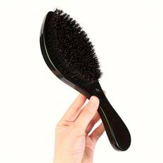 TEMU Men's Wave-shaped Medium Hard Bristle Brush With Abs Handle - Scalp Massaging Comb For All Hair Types, Ordinary Hair Texture