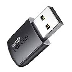 UGREEN WLAN Stick AX900 WiFi 6 WLAN Adapter PC Dual Band 2.4G/5.8GHz, Internet Stick med inbyggd drivrutin, WPA3-SAE-kryptering, kompatibel med Windows 11/10 och Linux.