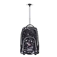 Queeucaer Laptop Trolley ryggsäck Business Rolling hjul handbagage stor laptopväska rullväska resväska med hjul 2-hjuls väska ryggsäck enkel 33 x 25 x 49, Starry Grey, laptop trolley ryggsäck