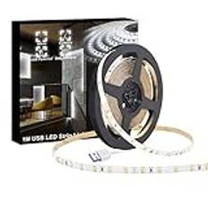 WOWLED LED-ljusslingor, 1,0 m USB vit LED-remsa, pulg och spel, 1,0 m TV-bakgrundsbelysning för sovrum, kök, gör-det-själv, dekor superljusa LED-replampor